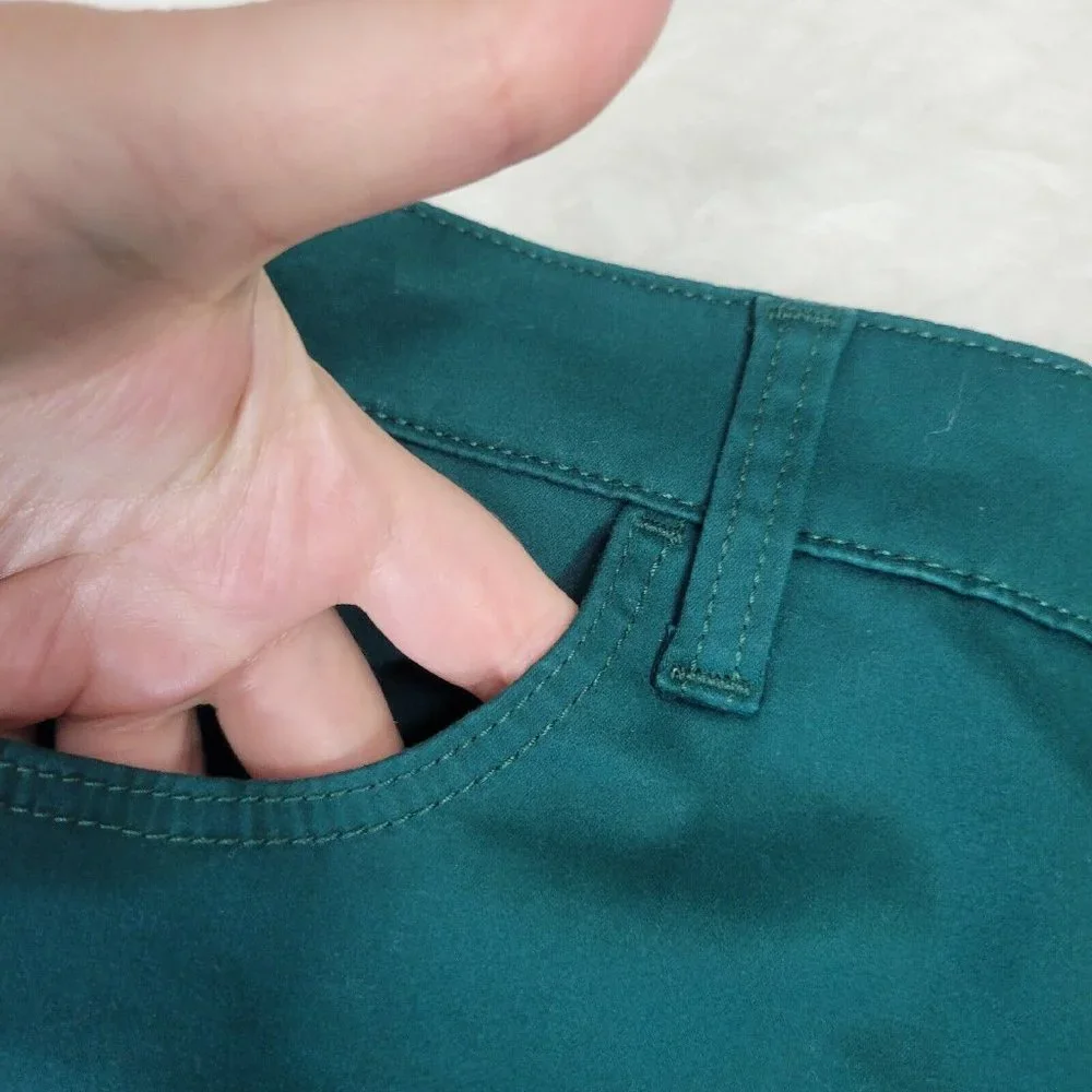 Chico's 1.5 Girlfriend Slim Leg Ankle 10 Turquoise Pants Cropped High Rise - Picture 11 of 13